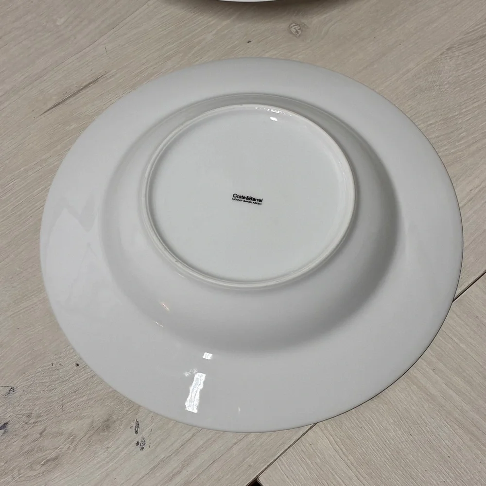 Lot of Two Crate & Barrel Monno White Wide Rim 12